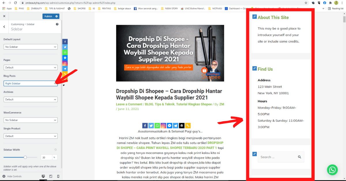 3 langkah mudah pasang side bar di wordpress4