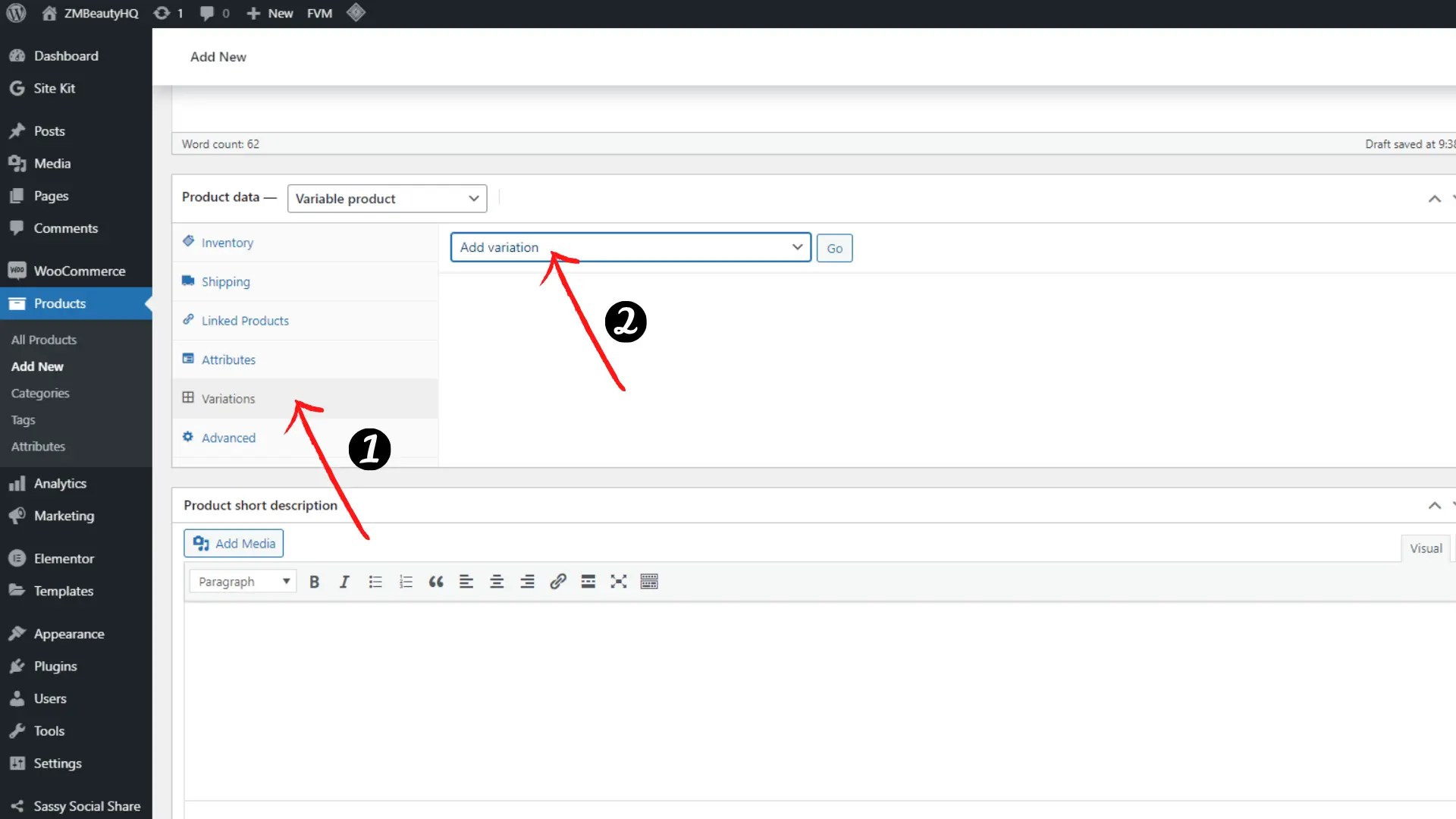 Penukaran jenis data barangan kepada mod variable untuk langkah Cara Buat Variasi Produk Di WordPress.