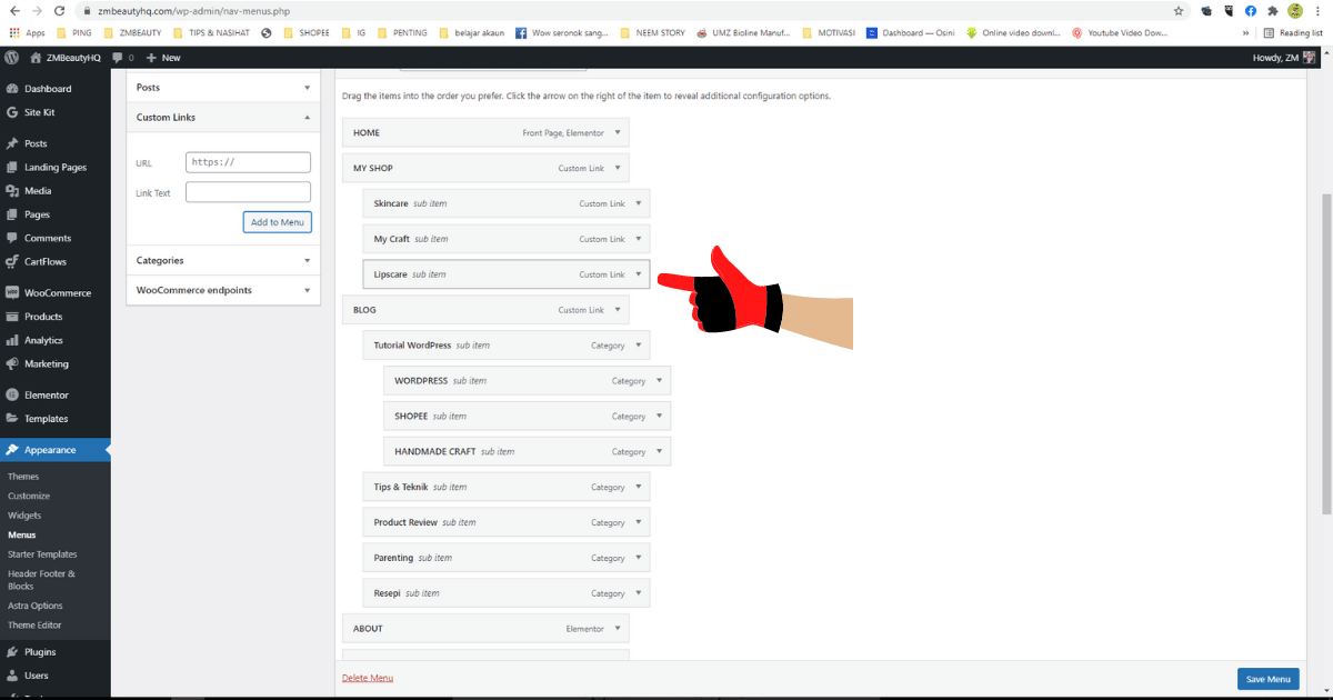 cara mudah membuat sub menu di wordpress 202110