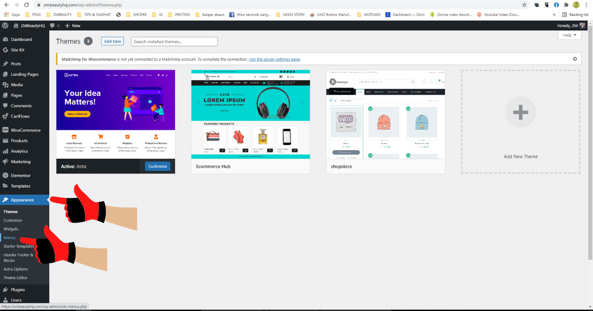 cara mudah membuat sub menu di wordpress 20212