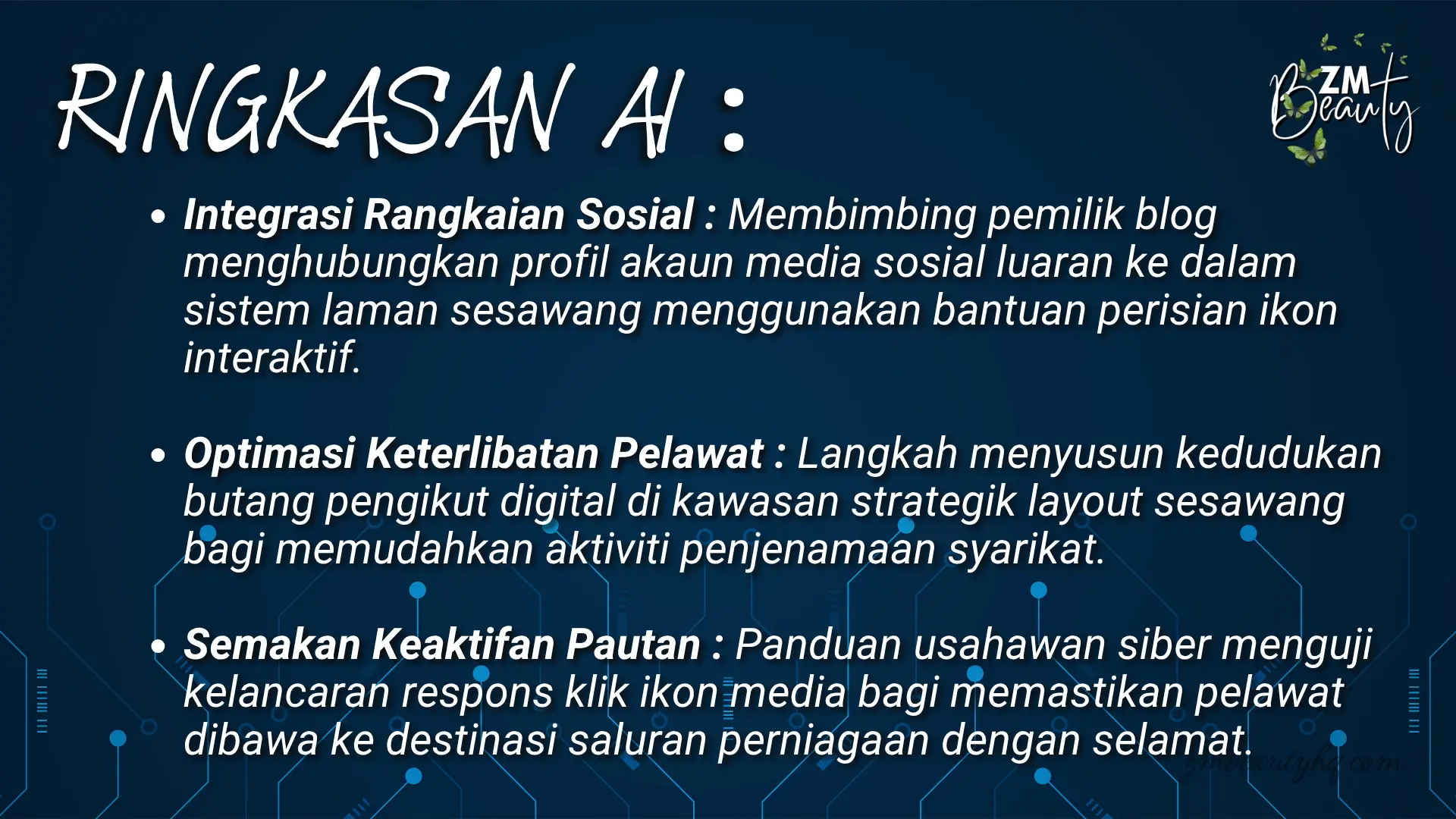 Grafik kotak maklumat Ringkasan AI yang menjelaskan faedah penstrukturan tutorial Cara Pasang Plugin Follow WordPress.