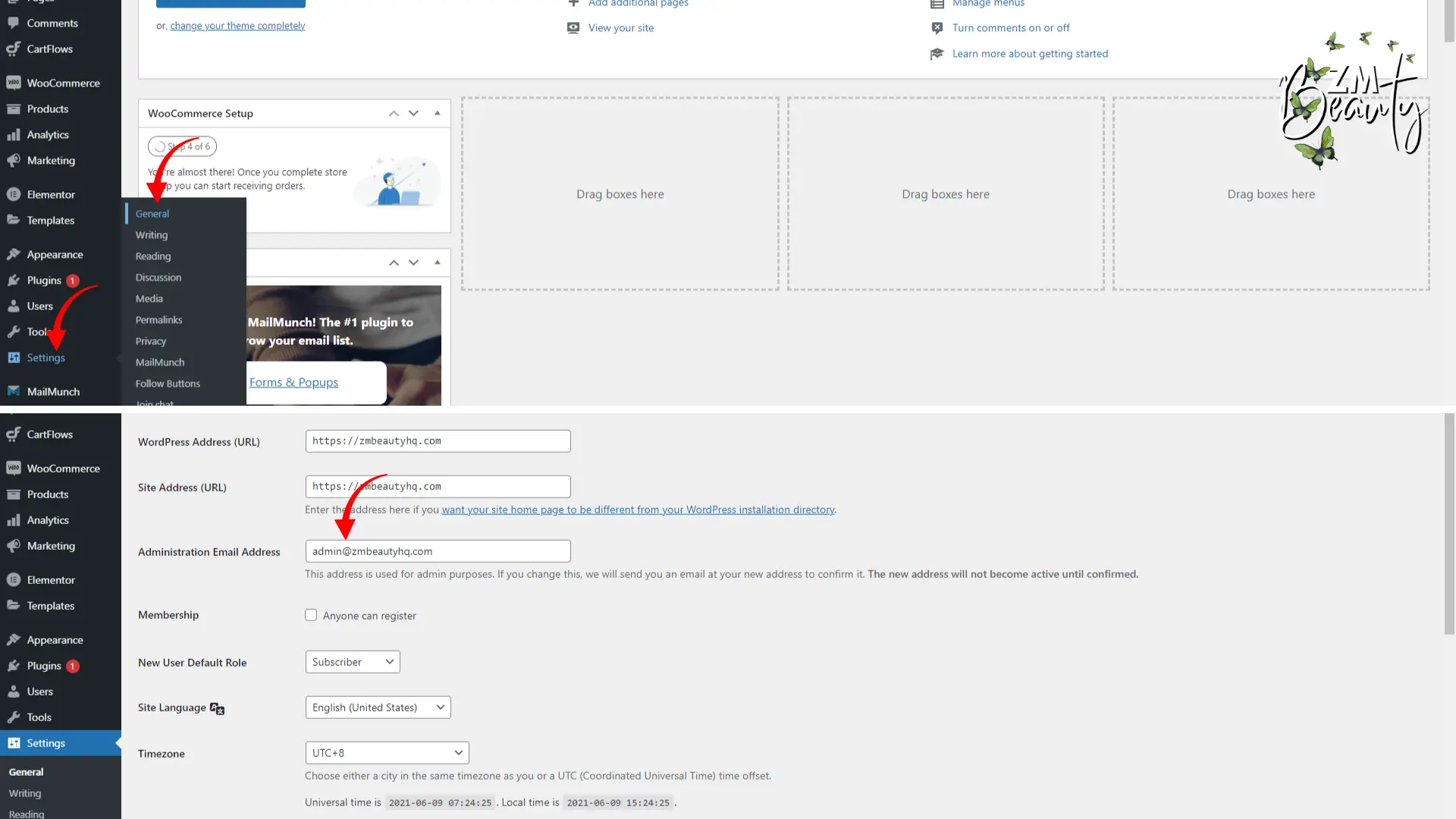 Penyelarasan alamat emel pentadbir utama dalam Cara Setting Email Notifikasi Woocommerce.