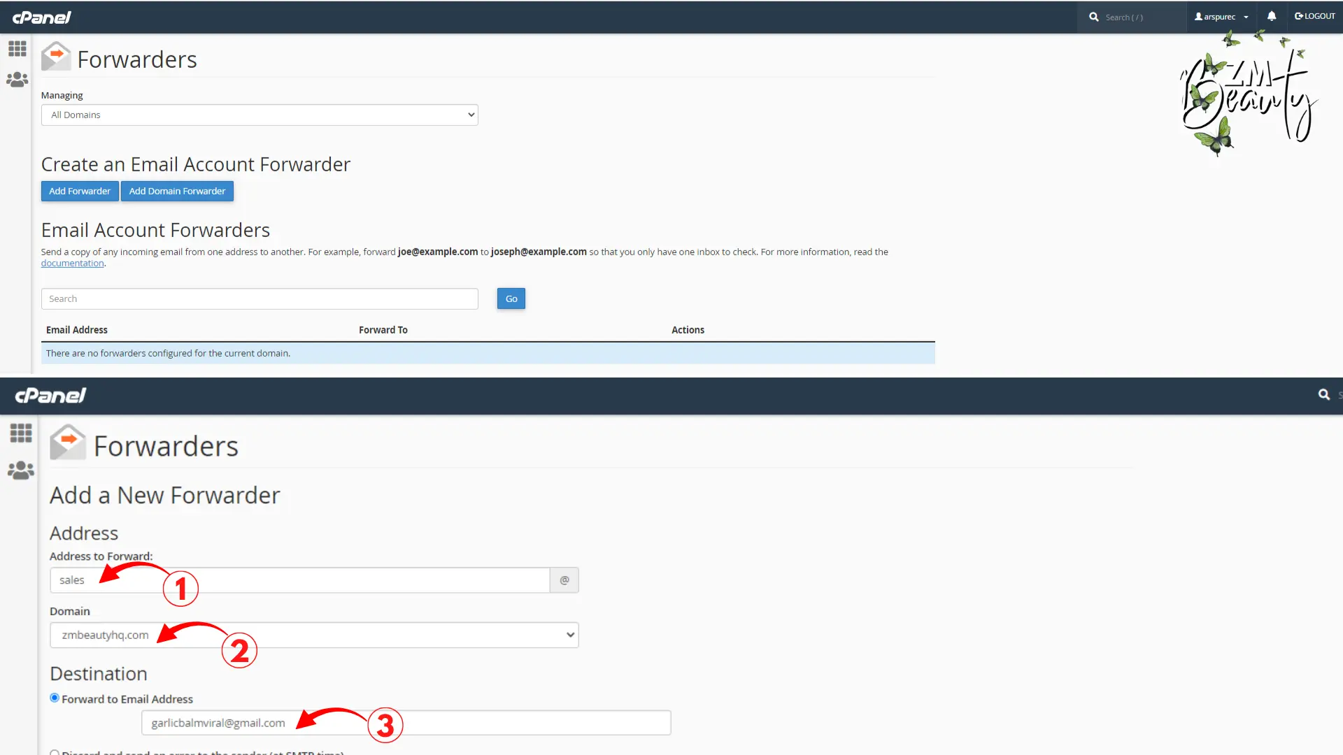 Mengaktifkan sistem alihan emel forwarder di pelayan untuk Cara Setting Email Notifikasi Woocommerce.