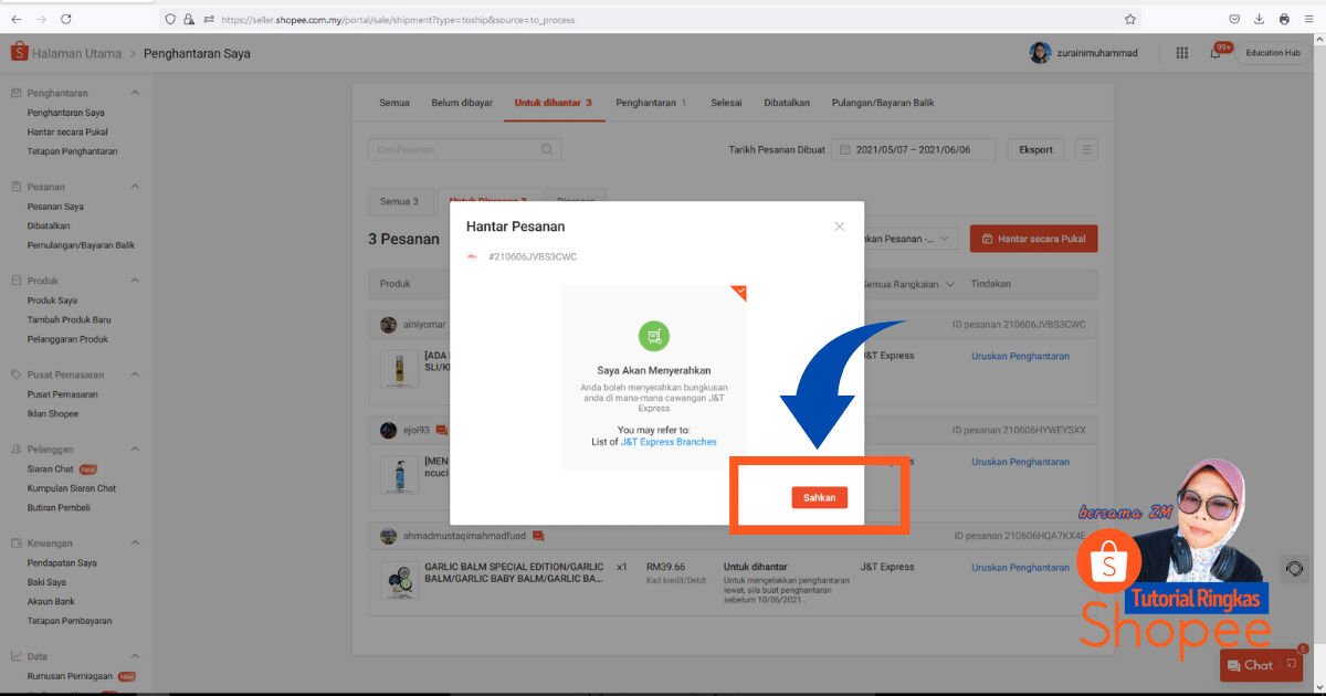 tutorial ringkas cara nak print slip pos consignment note shopee 20215
