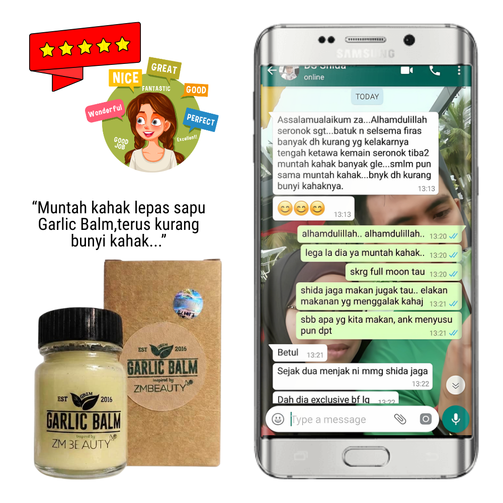 Testimoni Garlic Balm ZMBeauty Anak Selesa Dan Hidung Tidak Tersumbat