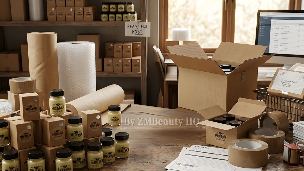 "Botol Garlic Balm ZMBeauty yang kemas dan profesional"