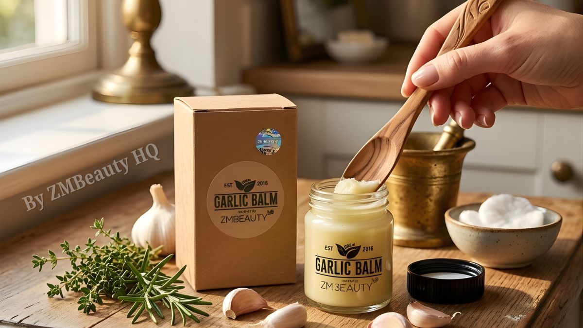 "Tekstur halus Garlic Balm ZMBeauty yang mudah meresap pada kulit dada"