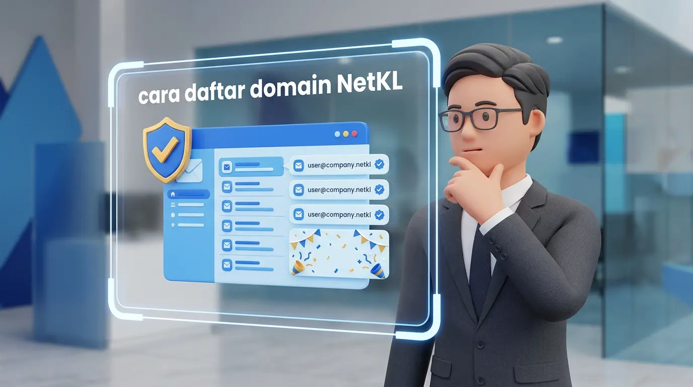 Penggunaan emel perniagaan rasmi hasil daripada kelebihan cara daftar domain NetKL.