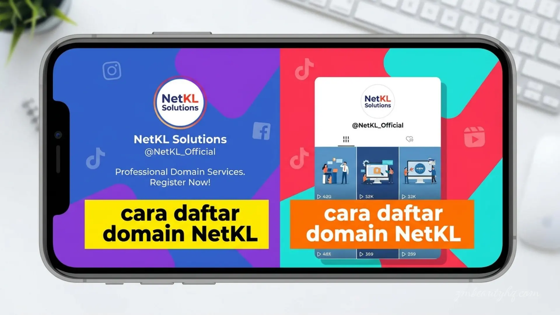 Keselarasan nama akaun media sosial dan laman web rasmi hasil panduan cara daftar domain NetKL.