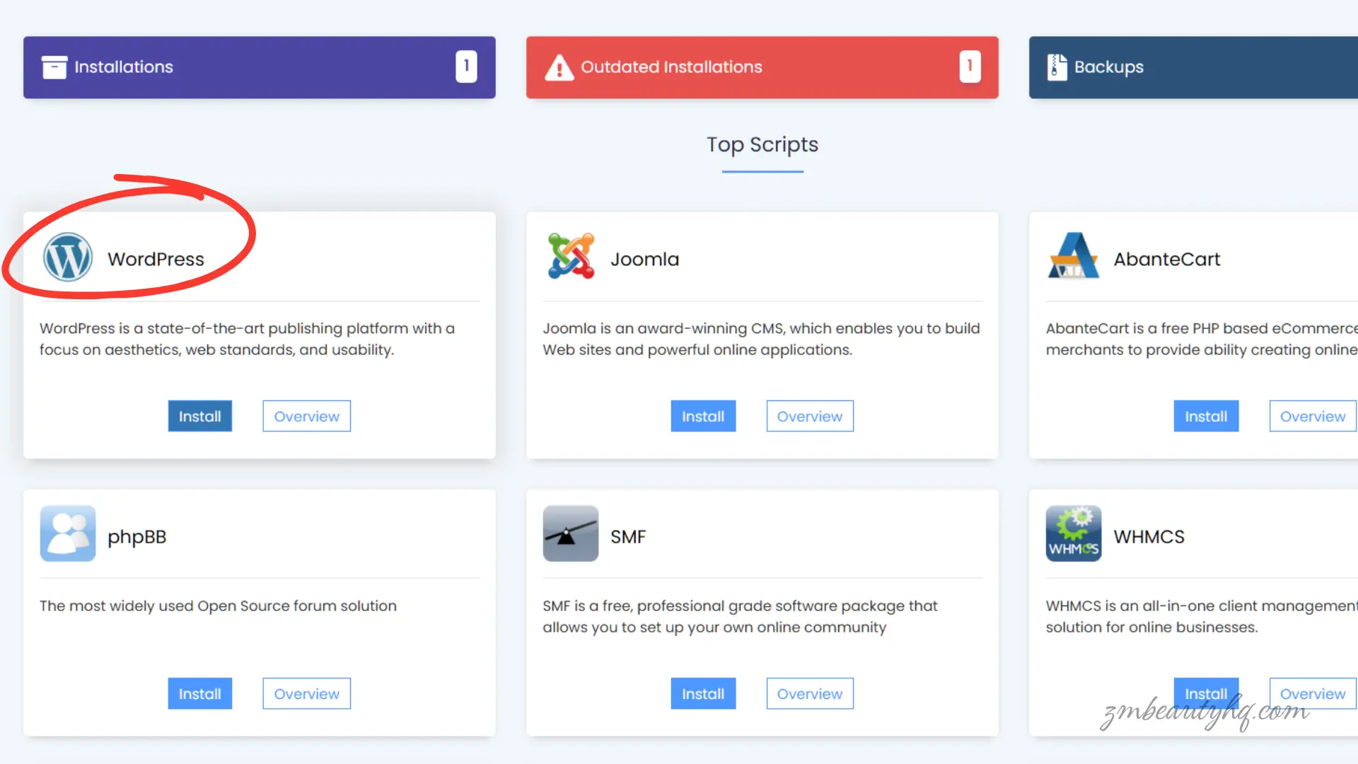 Kedudukan logo sistem Softaculous Apps Installer dalam tutorial cara install WordPress NetKL.