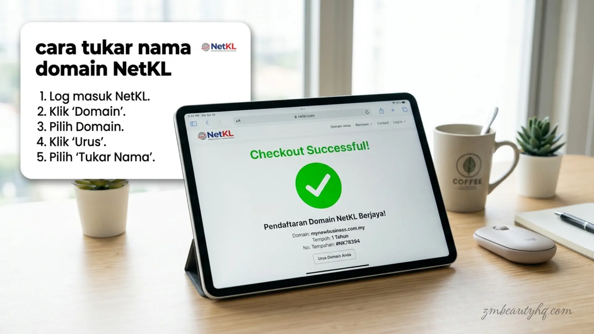 Langkah melakukan pembelian semula alamat sesawang yang betul ejaannya untuk tutorial cara tukar nama domain NetKL.