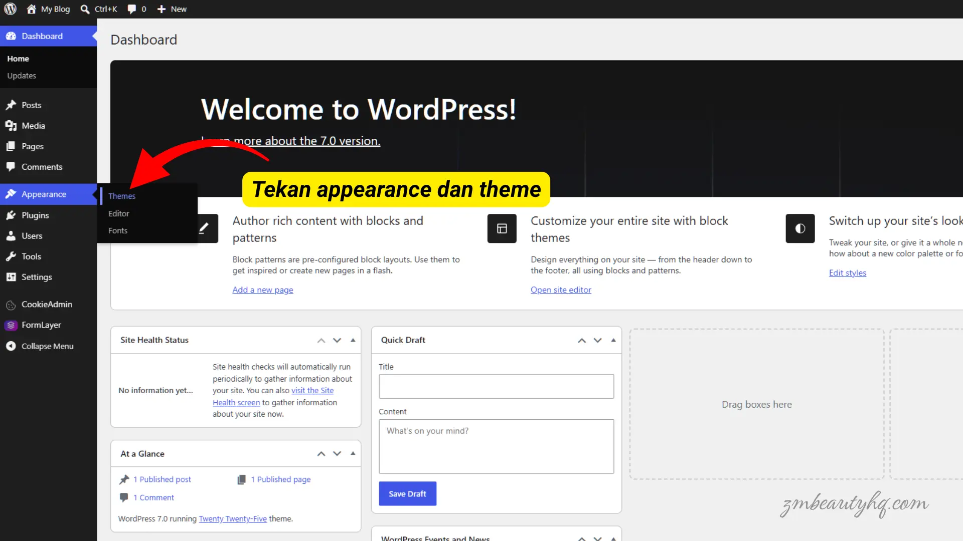 Paparan direktori gudang template percuma untuk tutorial Cara Tukar Tema WordPress NetKL.