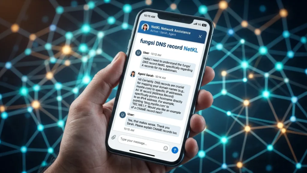 Khidmat tiket sokongan teknikal dalam Bahasa Melayu bagi menyemak ketepatan status fungsi DNS record NetKL