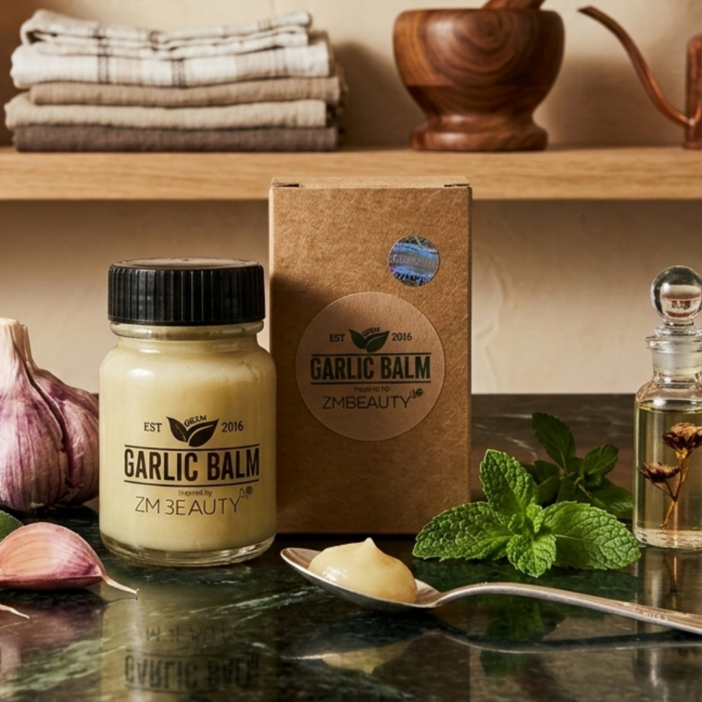 Produk Garlic Balm ZM Beauty penawar herba semulajadi untuk melegakan batuk dan selesema anak