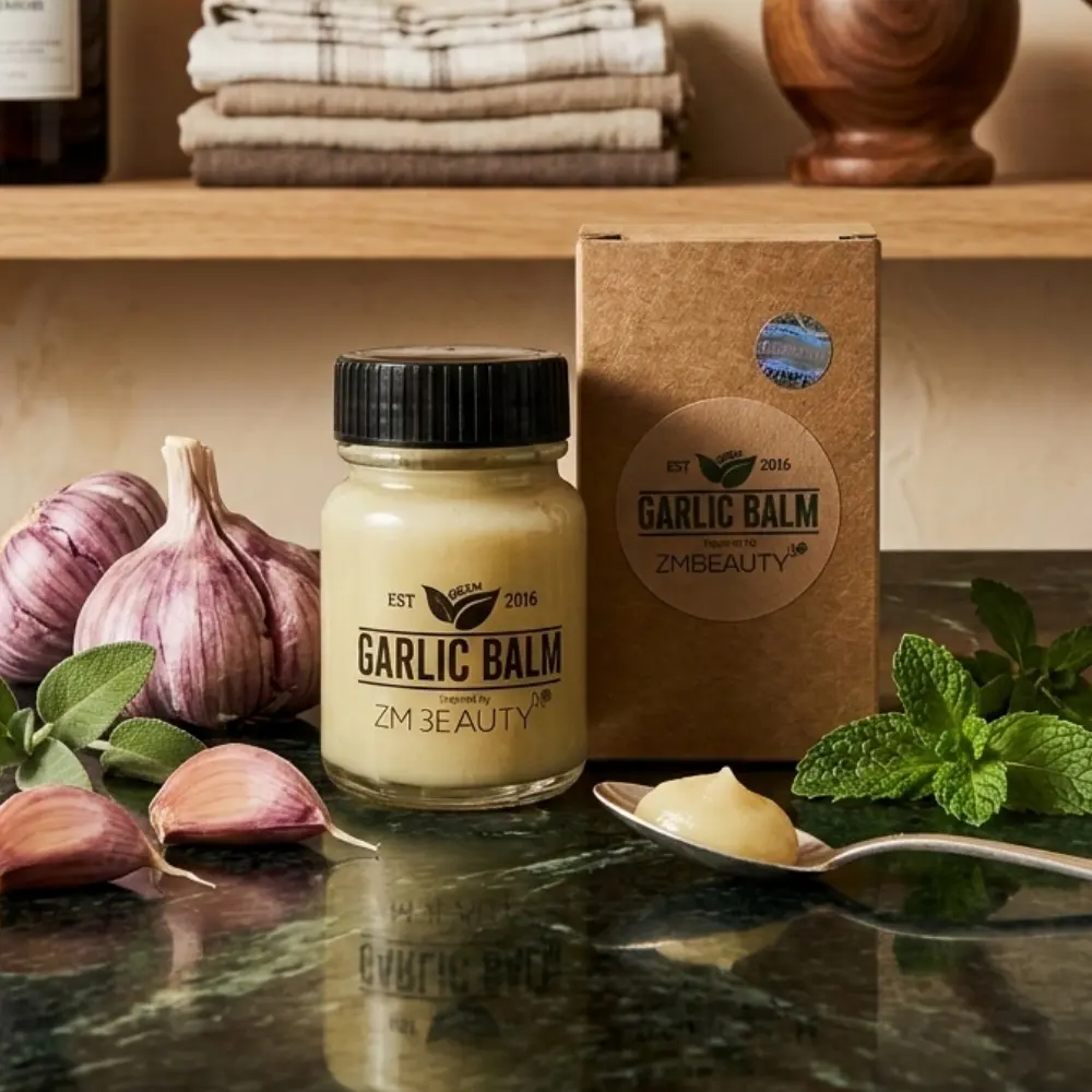 Produk Garlic Balm ZM Beauty penawar herba semulajadi untuk melegakan batuk dan selesema anak