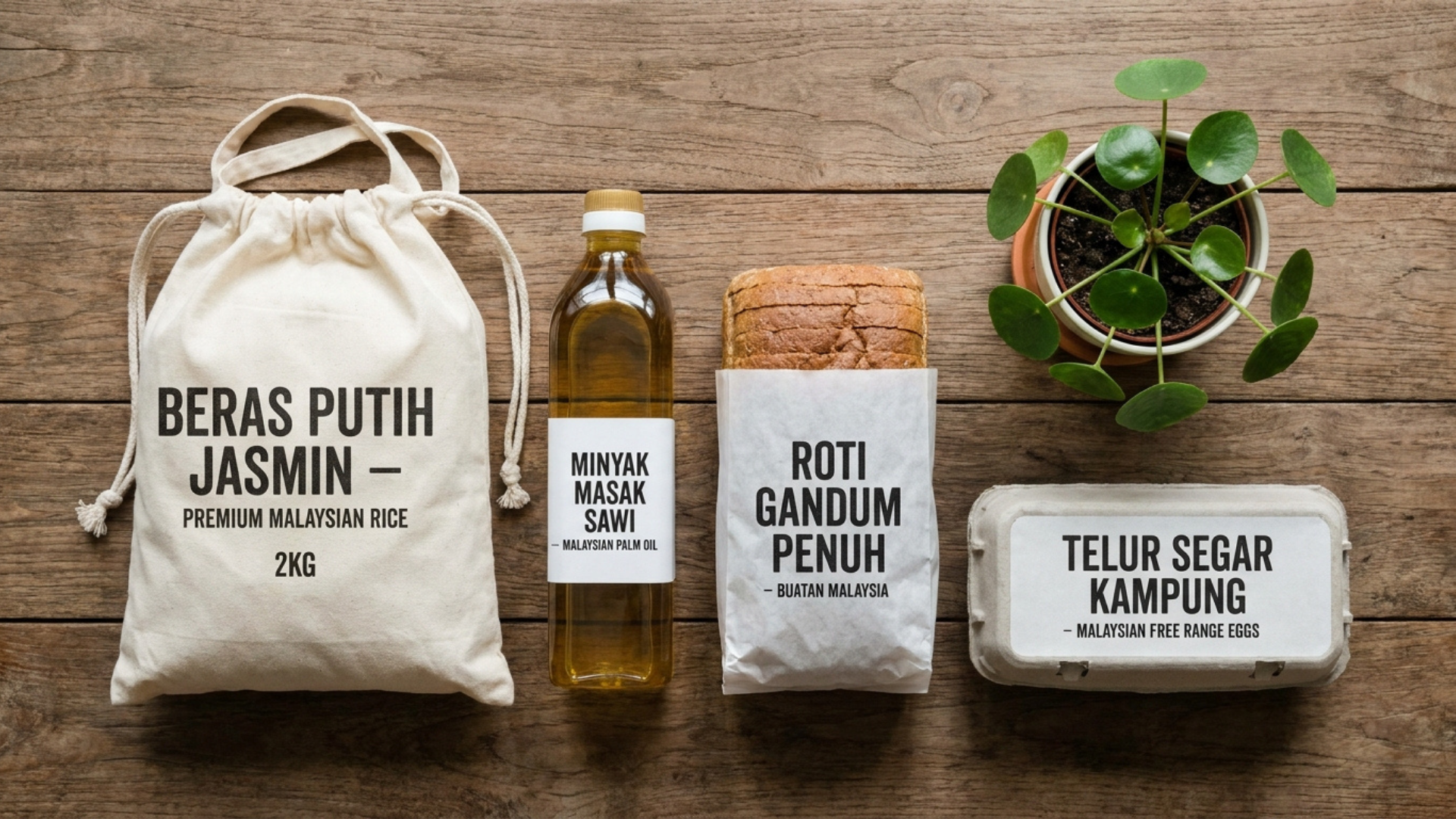 Contoh barangan keperluan dapur asas yang boleh dibeli selepas lulus semakan-sara-2026-online menggunakan MyKad.