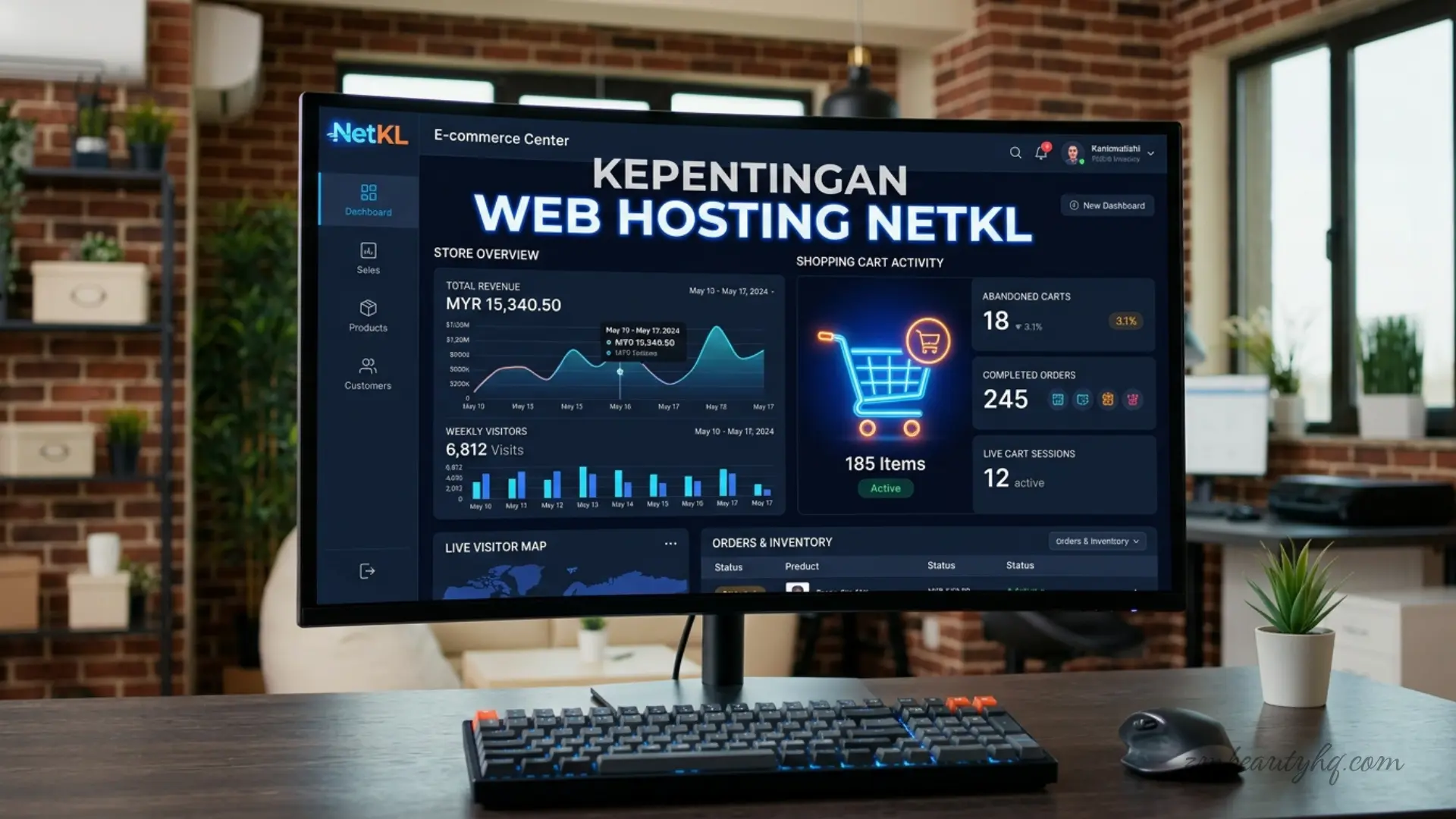 Integrasi fungsi kedai e-dagang WooCommerce di dalam sistem pelayan untuk menunjukkan kepentingan web hosting NetKL