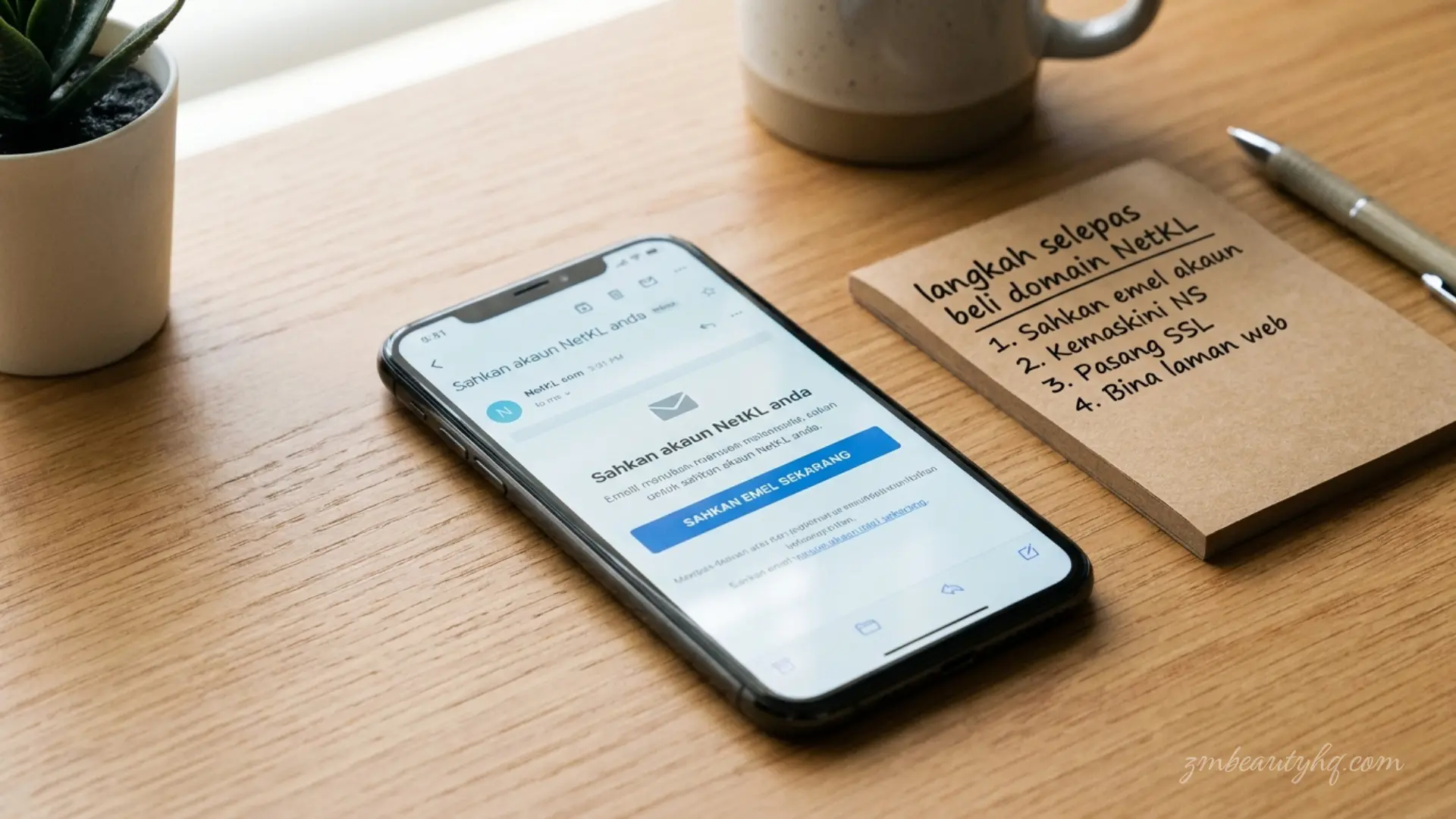 Cara menyemak emel pengesahan akaun ICANN sebagai langkah selepas beli domain NetKL yang wajib diselesaikan.