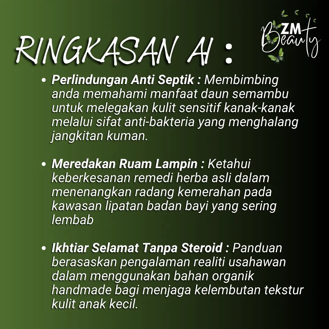 manfaat daun semambu untuk melegakan kulit sensitif kanak-kanak