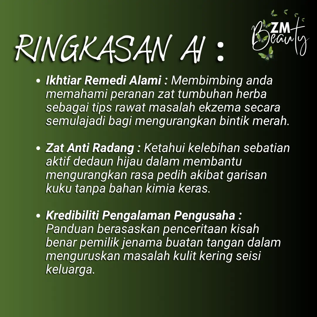 Tips rawat masalah ekzema secara semulajadi